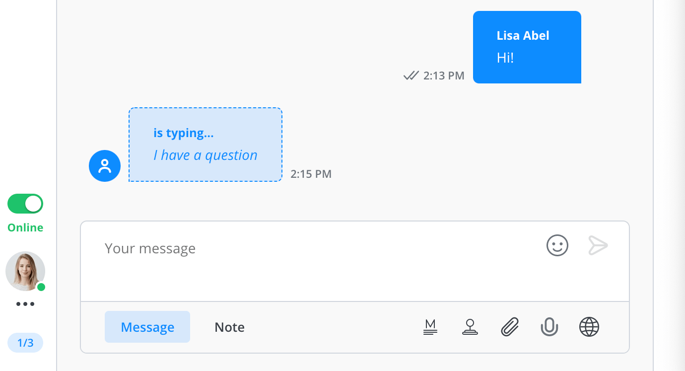 A close-up from the new live preview design within the Message Center.