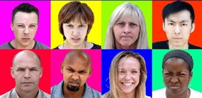 Tante facce con diverse espressioni