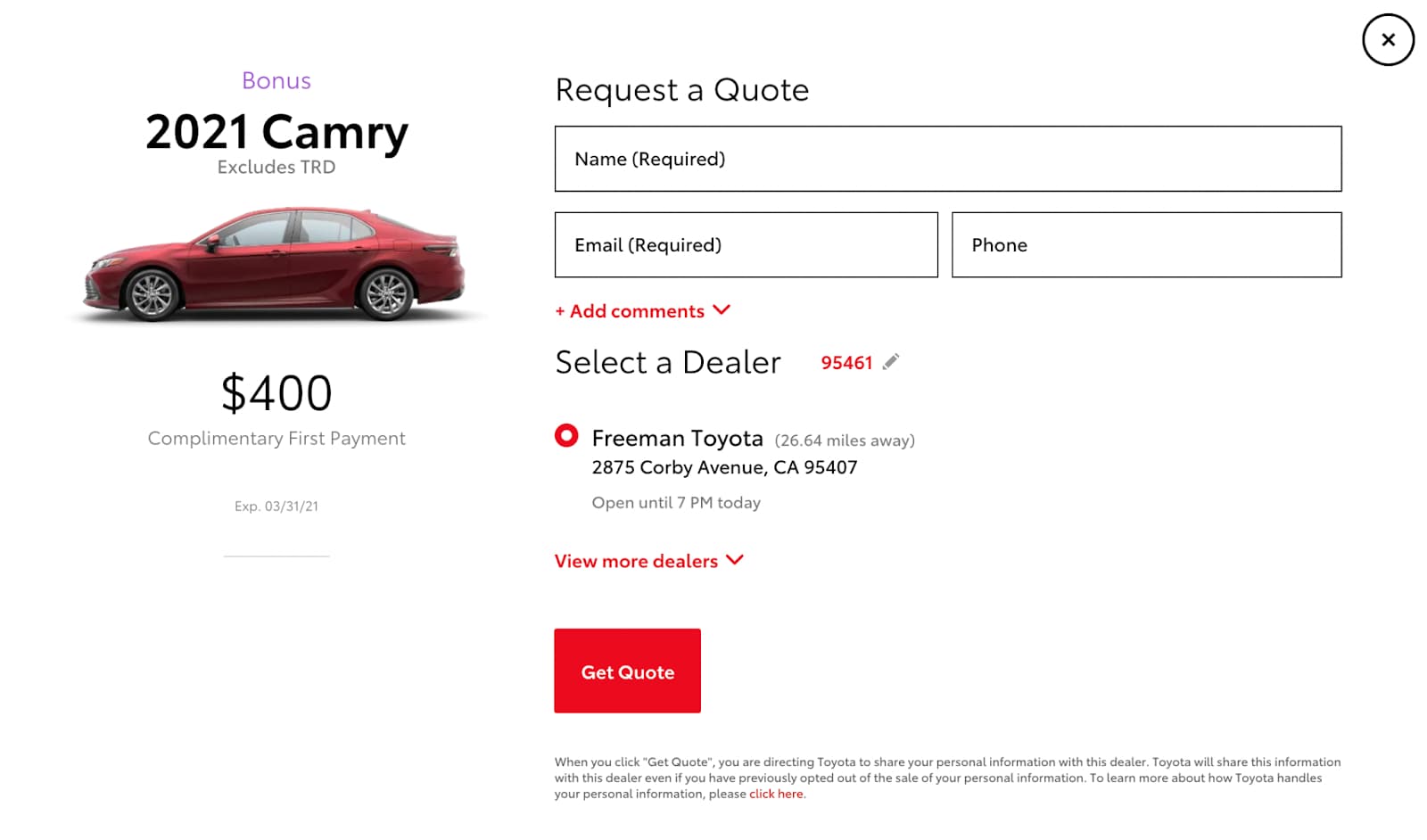 Toyota's website.
