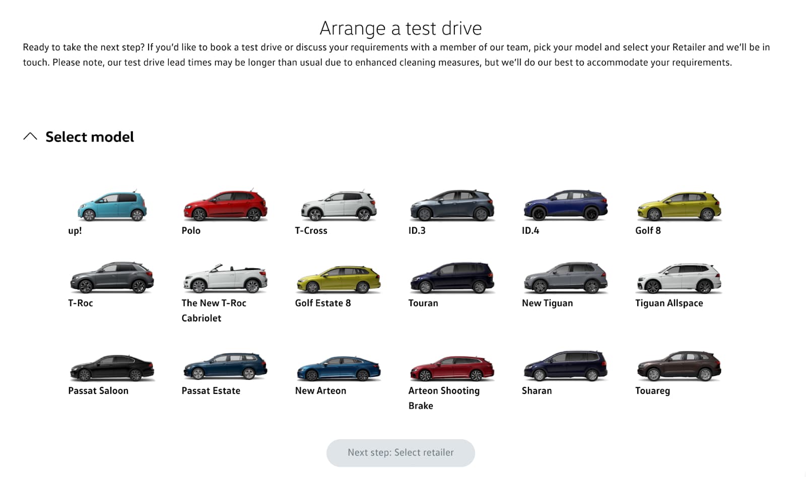 Volkswagens test drive portal