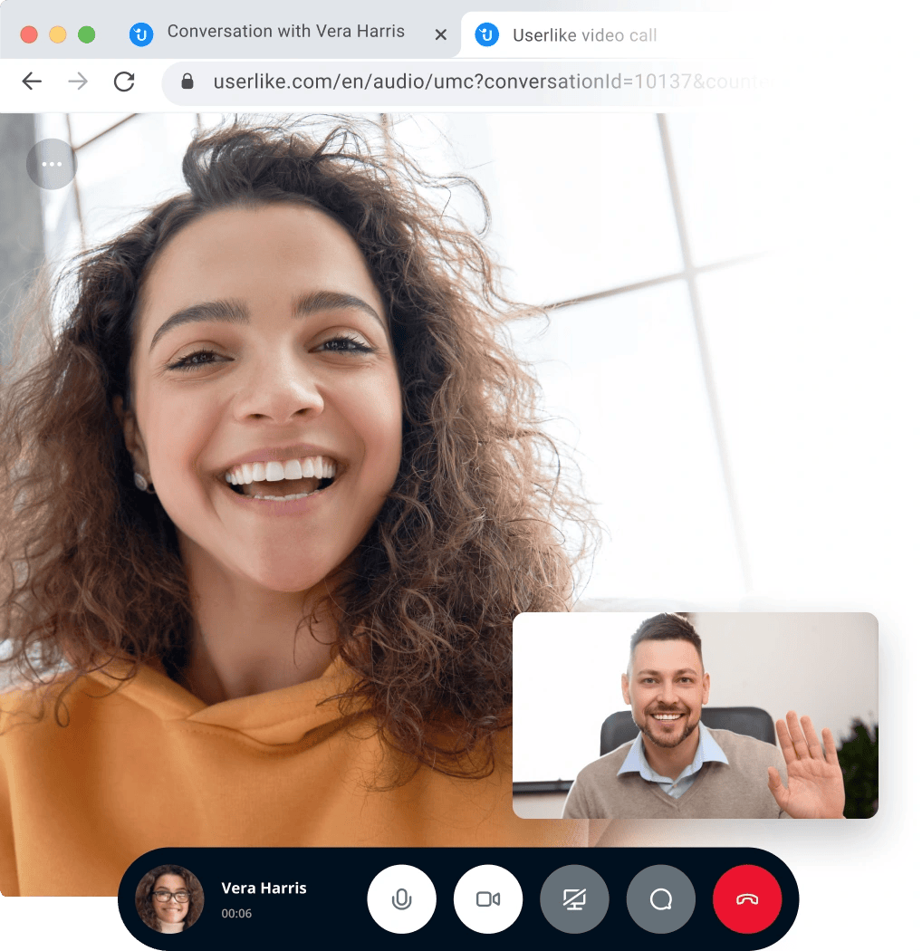 Videoanrufe auf der Website