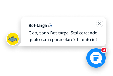 immagine di bot-targa che saluta un cliente