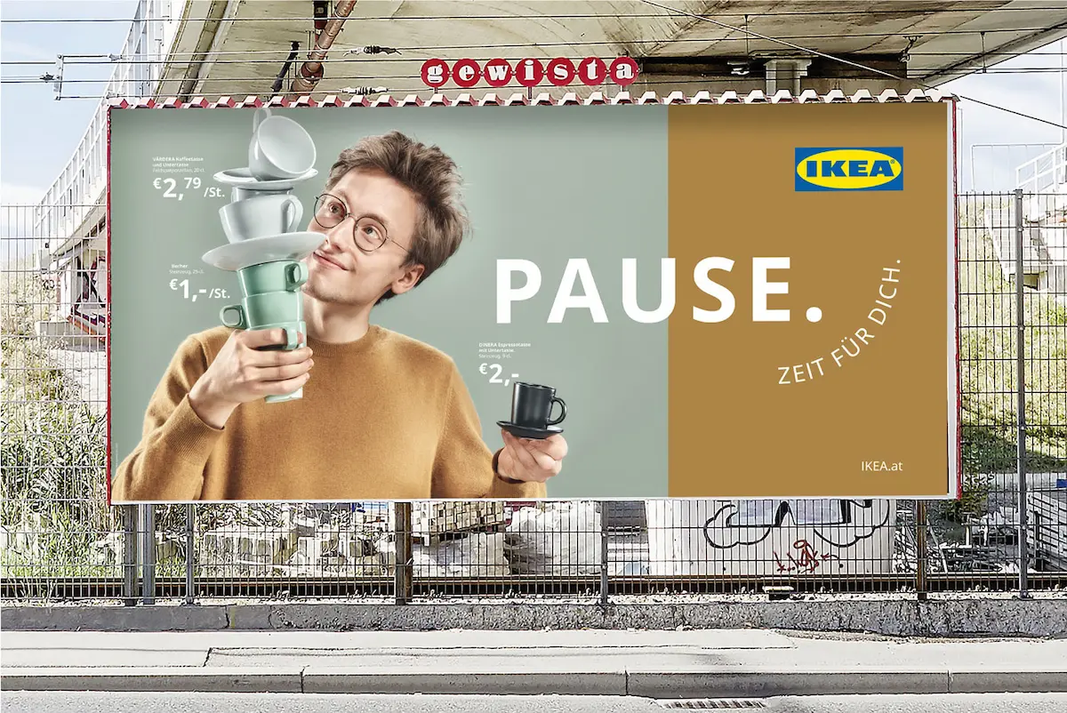 IKEA Außenwerbung mit typischer Brand Language.