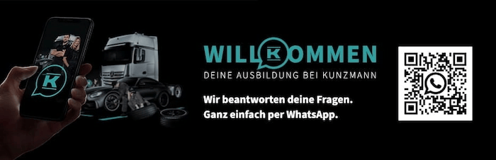 Bild des QR-Codes für WhatsApp auf der Kunzmann Karriereseite