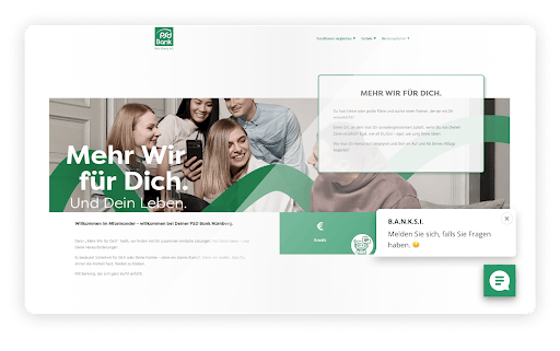 Bild der Kontaktseite der PSD-Bank Nürnberg