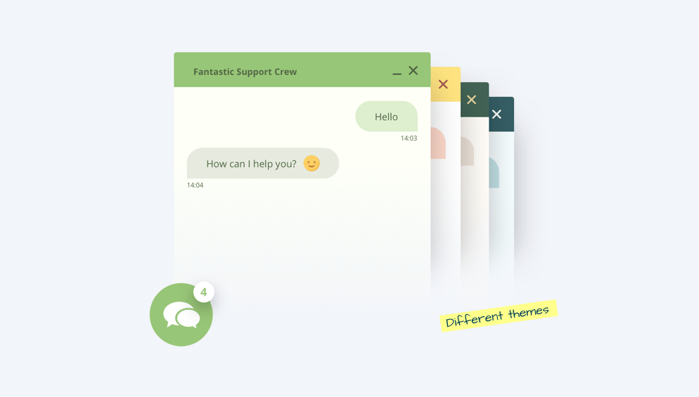 trois Widgets de couleurs différentes