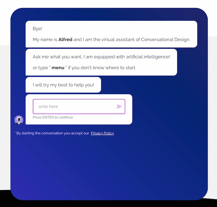 screenshot of alfred greeting customers