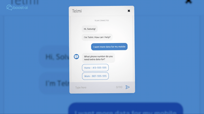 screenshot of telmi assisting a customer with their mobile data