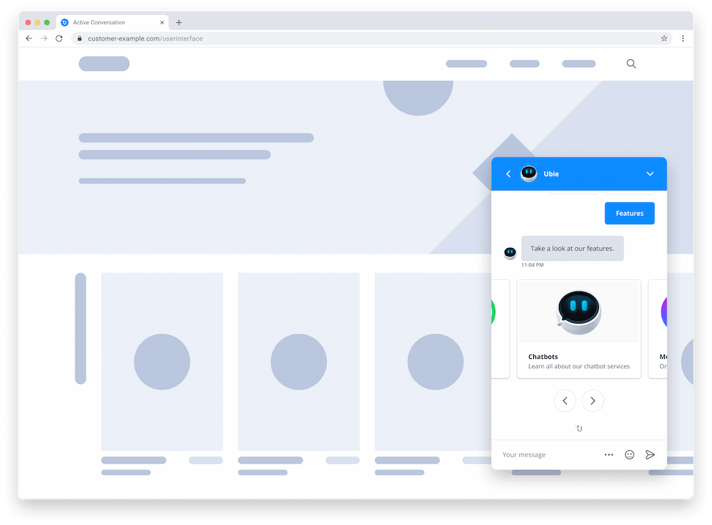 Userlike chatbot carousel feature