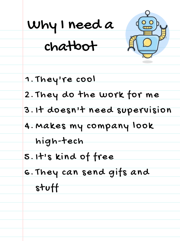 Liste der Anti-Gründe für Chatbots