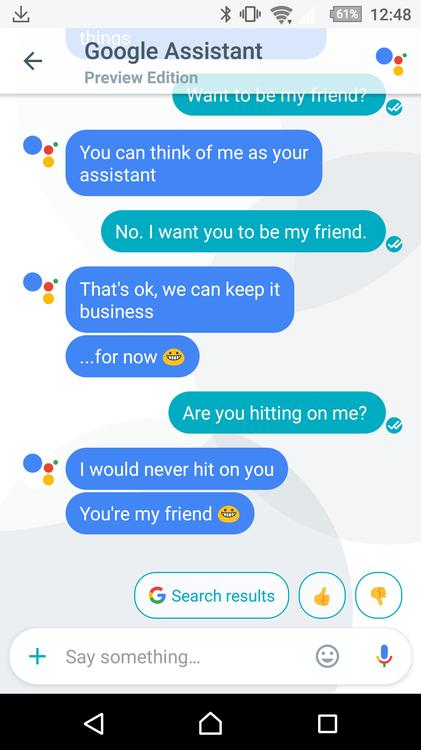 Uno screenshot che mostra una chat con il chatbot di Google