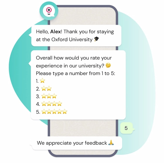 Product image of Landbot's rating system