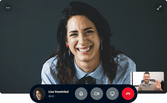 agent starting a video call within the chat