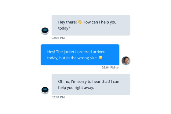 A chatbot conversation with Userlikes AI chatbot with GPT-4-integration