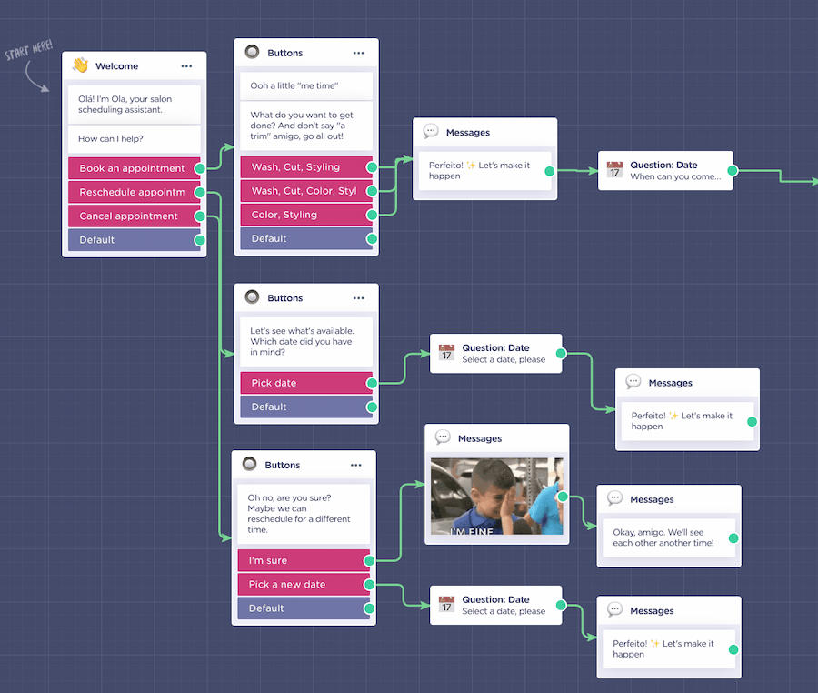 ejemplo de proveedor de chatbot landbot