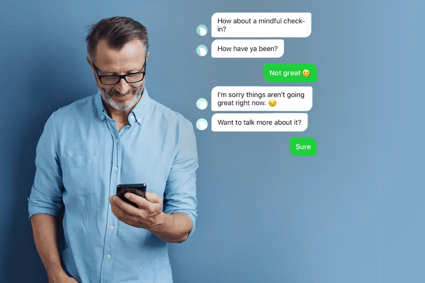 image of older man chatting with Lark