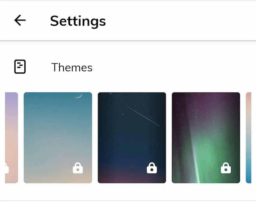 screenshot of Replika's customization settings