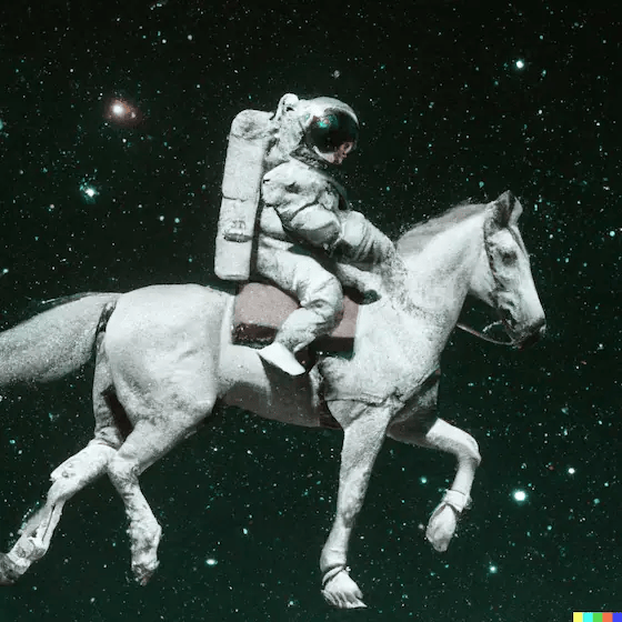 DALL-E generated image of an astronaut riding a horse