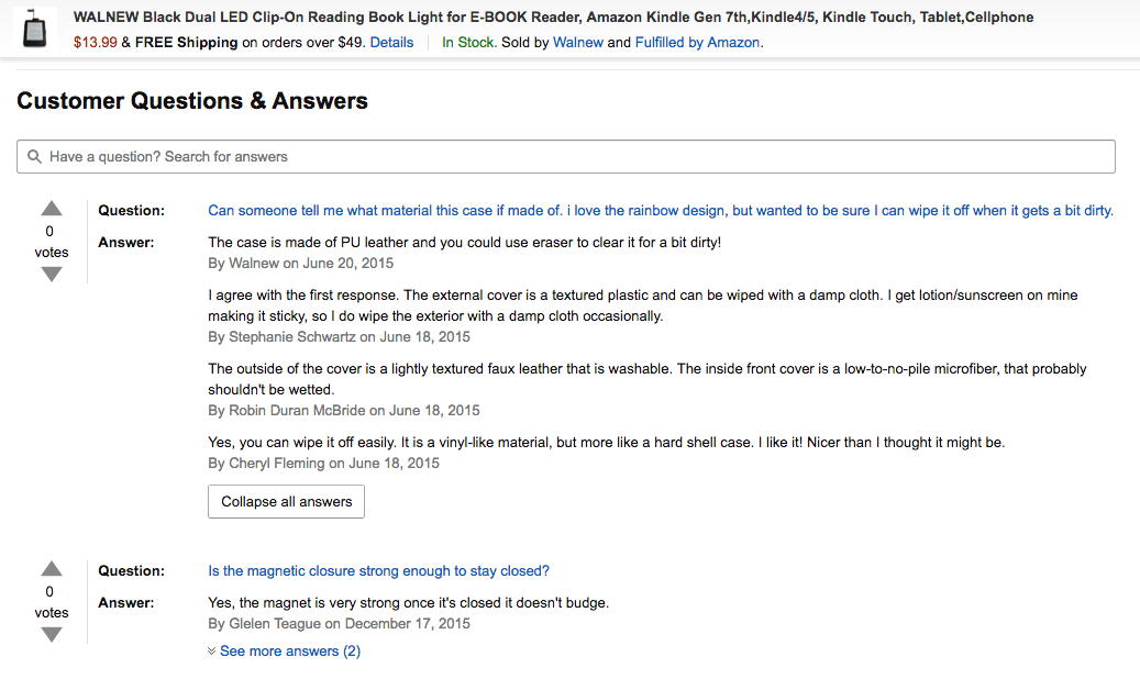 Questions et réponses des clients Amazon