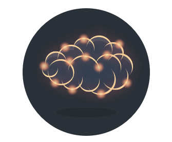 Brain with neuron sparks.