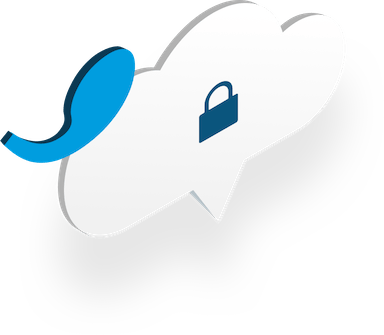 cartoon of cloud with lock