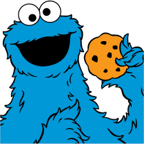 cartoon of the cookiemonster