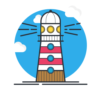 cartoon of a lighthouse