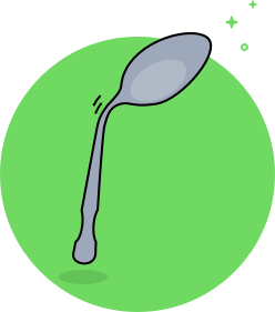 A spoon bending.