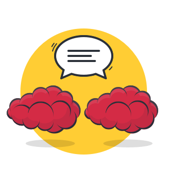 Two brains having a conversation.