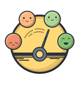 Emoji measurer of customer satisfaction.