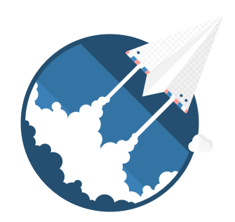 Paper plane taking off.