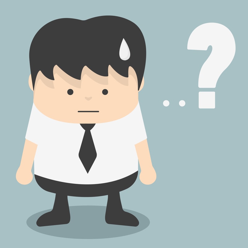 cartoon of stressed guy awaiting the customer service interview questions