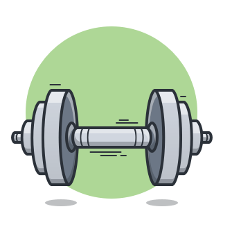 cartoon of a dumbell