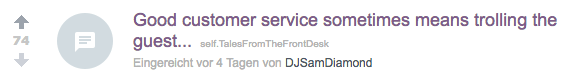 Screenshot of Reddit.com thread in Subreddit TalesFromTheFrontDesk