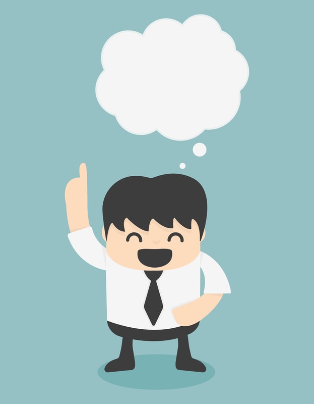 cartoon of man with a cloud