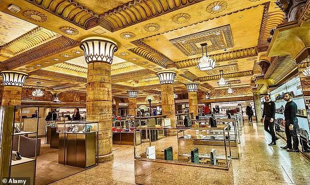 Inside Harrod's, a luxury warehouse in London.