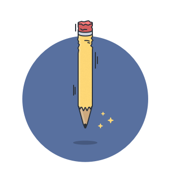 Cartoon of a pencil.