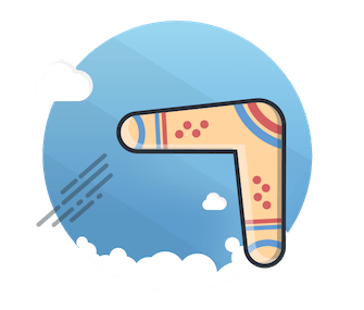 Cartoon of a boomerang.