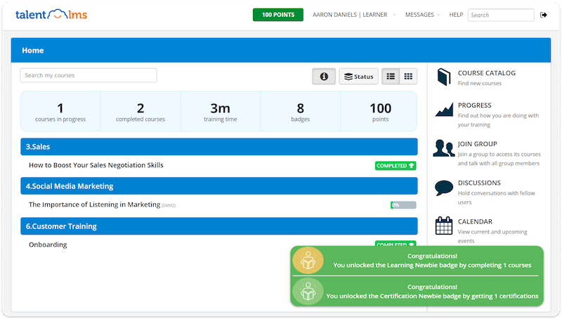 screenshot von talentlms