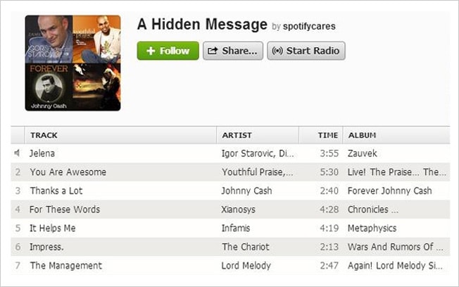 spotify has a hidden message