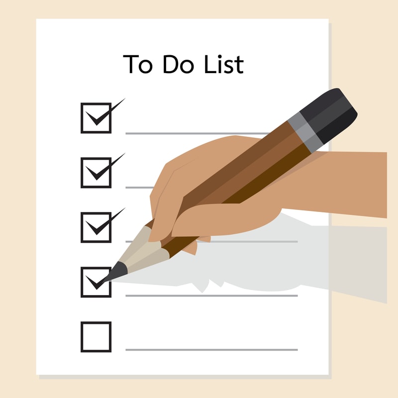 cartoon of to-do list with pencil