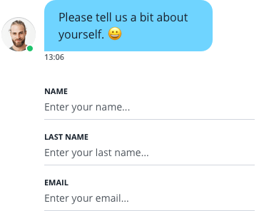 a live chat registration form