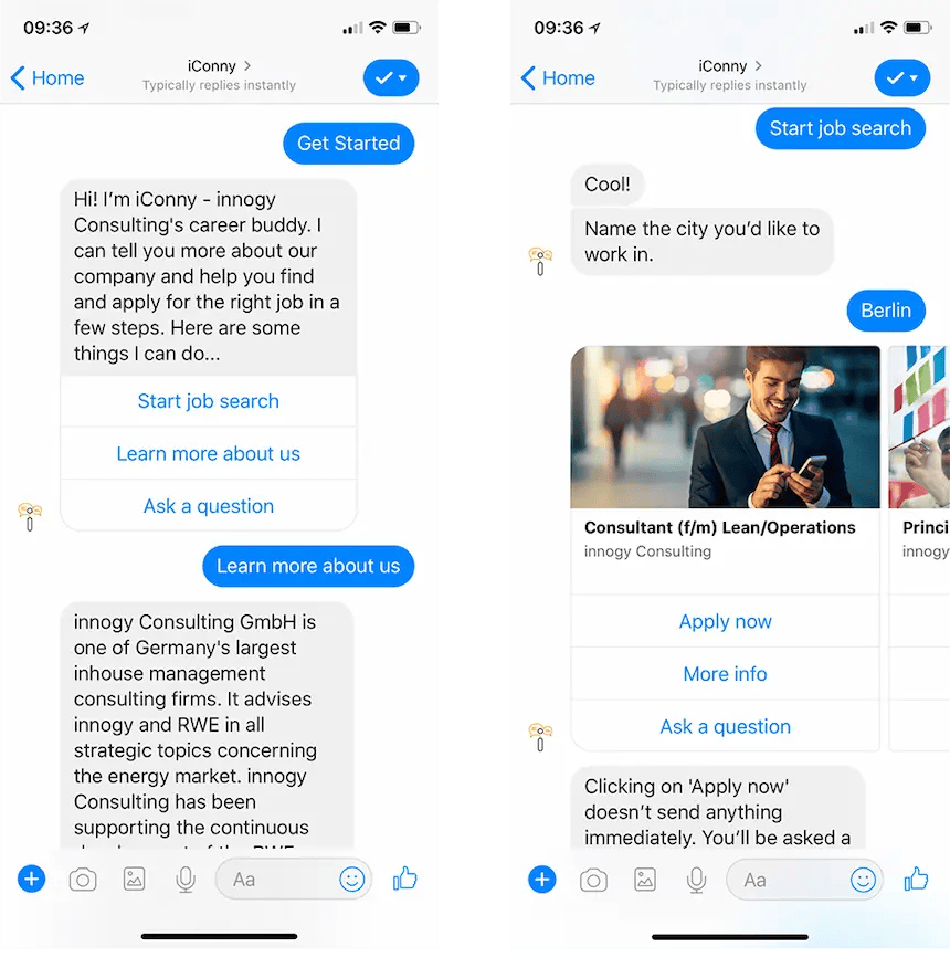 Recruitment chatbot helps applicant find jobs in their city