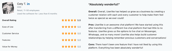 Userlike review online
