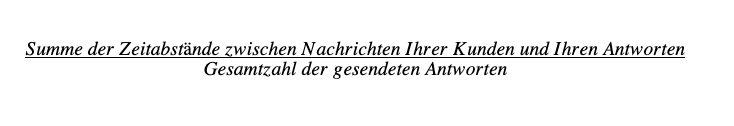Gleichung zur Berechnung der Durchschnittliche Antwortzeit