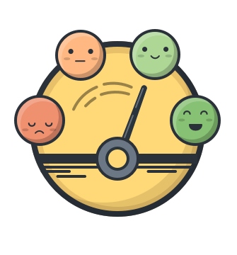 Jauge avec quatres smileys.