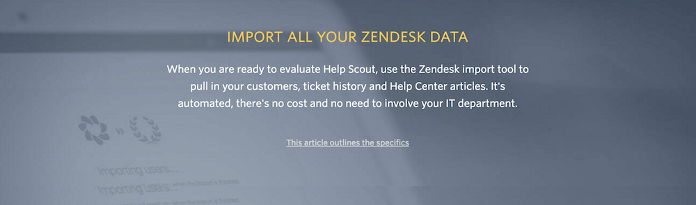 Screenshot von Help Scouts Webseite