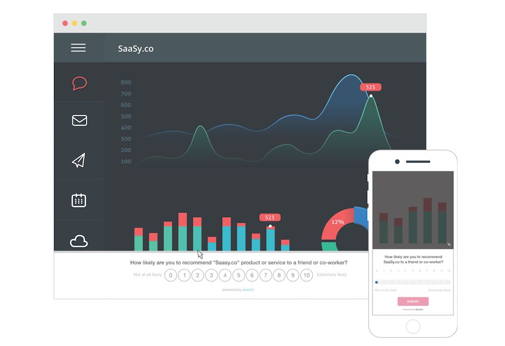 Screenshot von Wooltric's Tool, das Ihnen bei minimaler Störung Ihrer Nutzer die Messung von Kundenbindung erlaubt