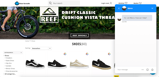 Screenshot of Userlike product in action