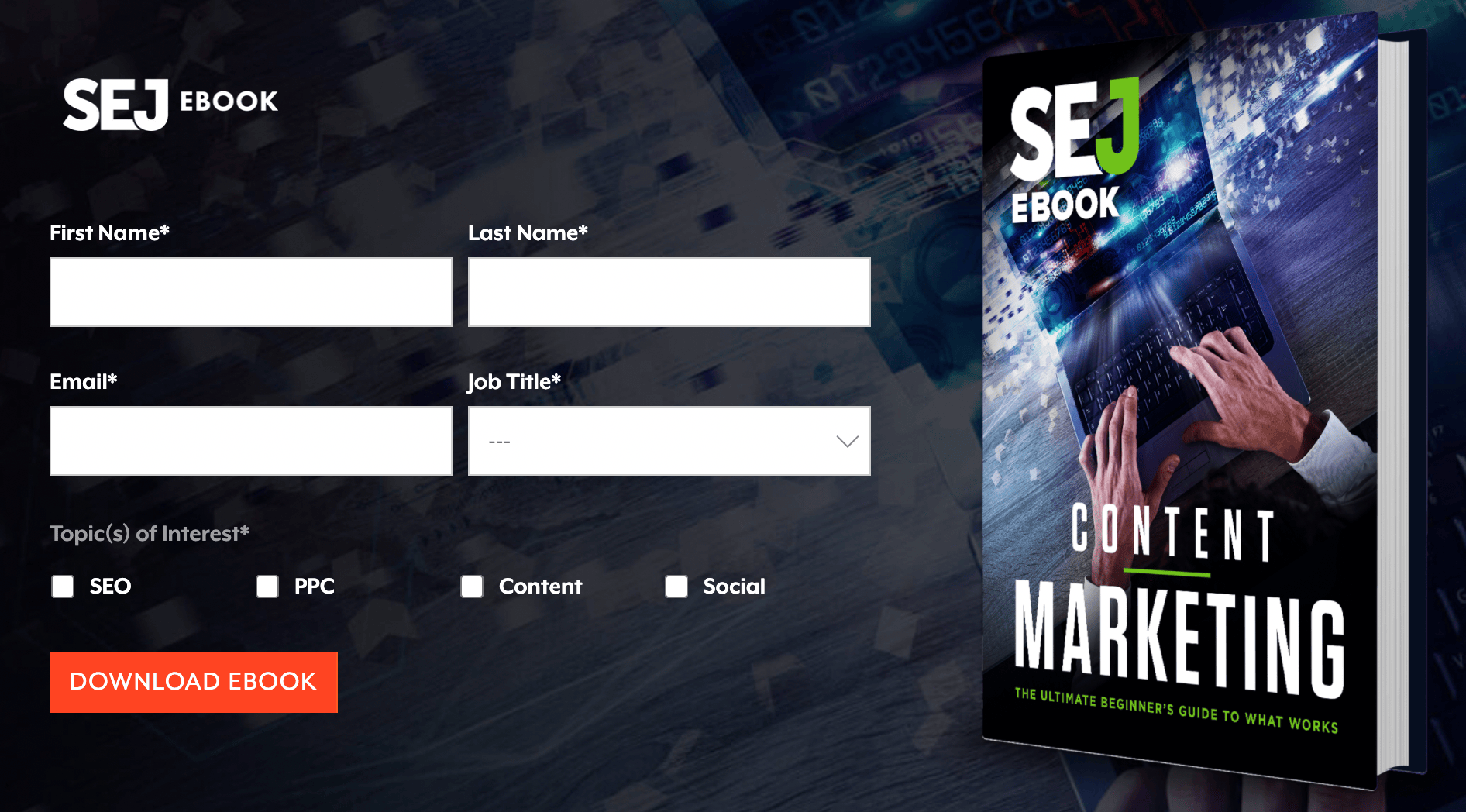 chapters of the content marketing ebook